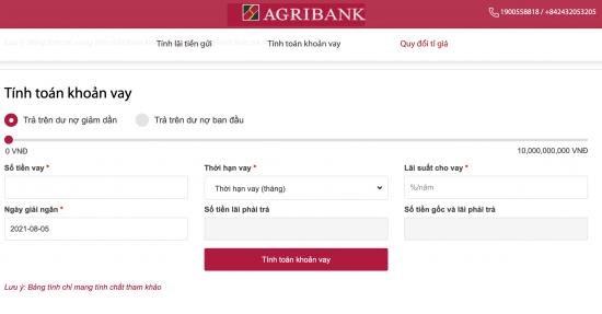 Cách tính lãi suất vay ngân hàng agribank 2021